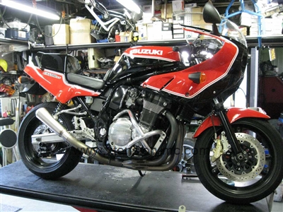 GS1200SS マフラー、スイングアーム加工